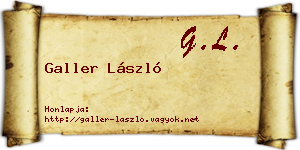 Galler László névjegykártya